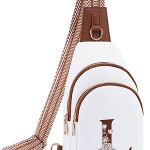 Elegant Crossbody Bag for Women - Premium PU Leather with Initials Design